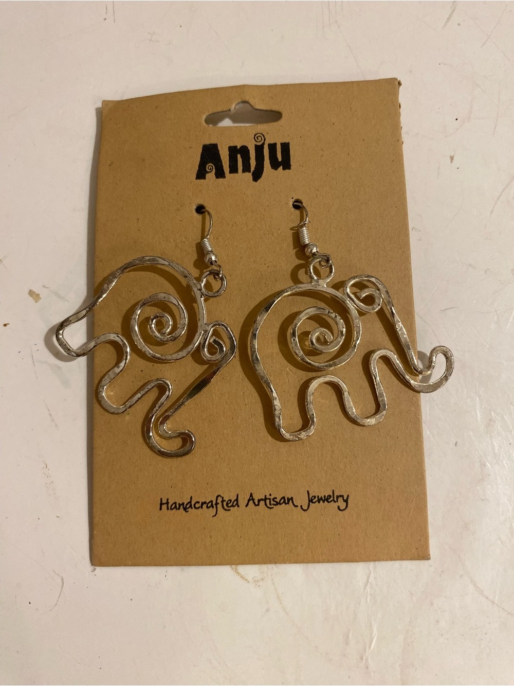 Anju Elephant Dangle Silver Plated Earrings (RR) - Picture 6 of 8